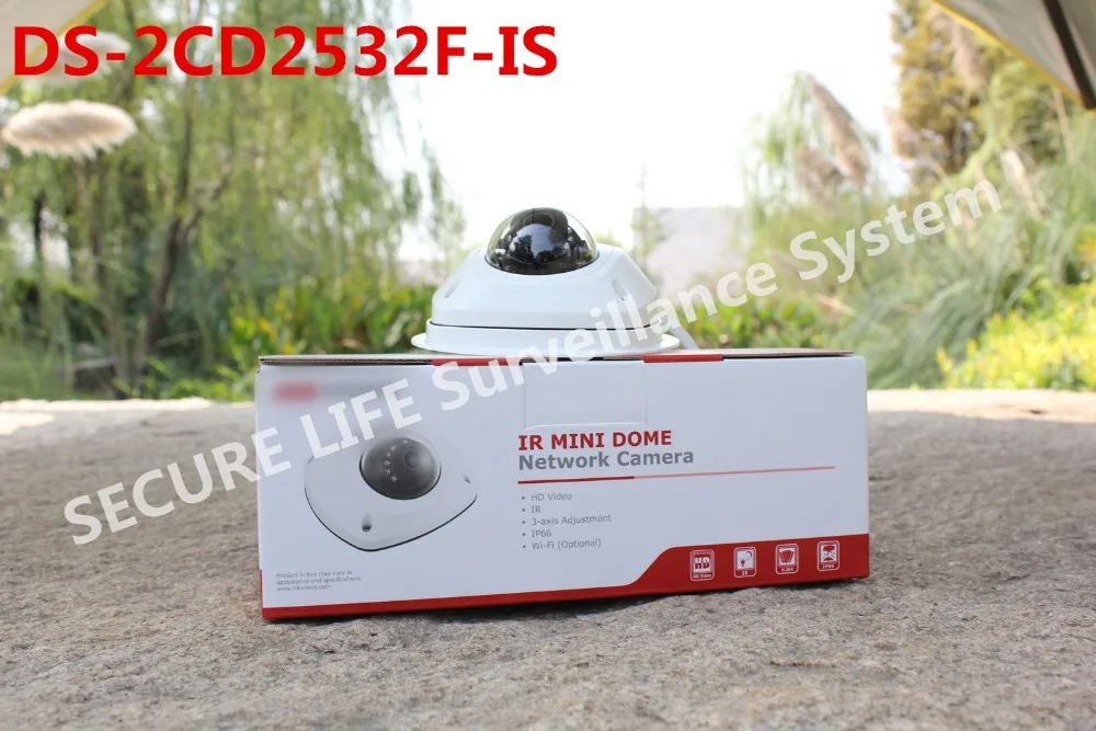  In stock English version DS-2CD2532F-IS 3mp mini dome Network IP Camera POE,10m IR, two-way audio built in mic cctv camera alarm 