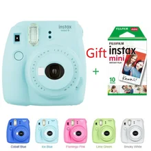 Фотокамера моментальной печати Fujifilm Instax Mini 9 для мгновенной фотосъемки Polaroid, фотокамера в 5 цветах, фотокамера моментальной печати, Подарочная пленка