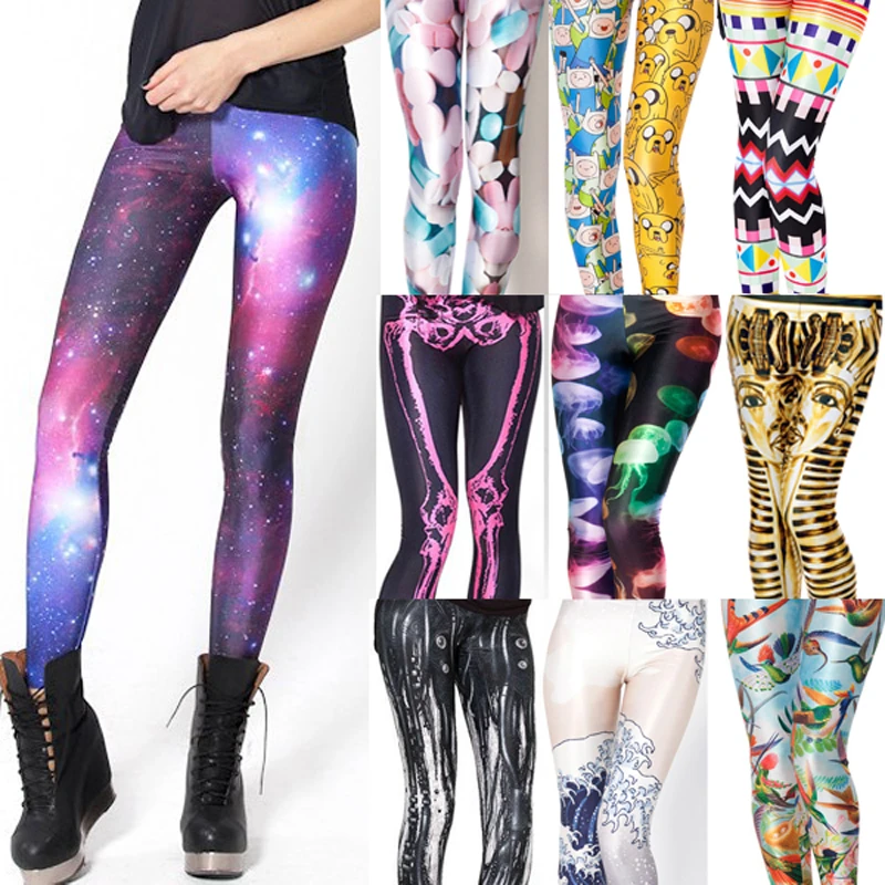 Femmes Mode Polyester Leggings Motif Imprimé Galaxy Leggings S-4XL 3603