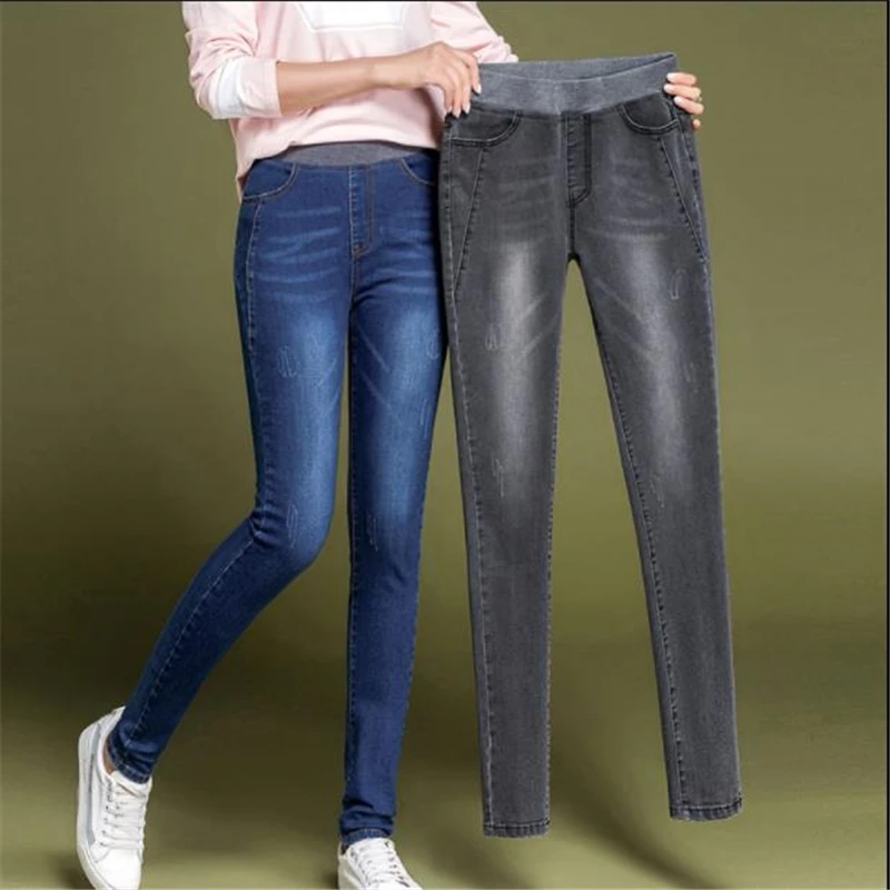 

Woman Spring Plus Size Stretch Jeans Female Summer Oversize Slim Jeans Women Skinny Vaqueros Lady Fall Cotton Pencil Pantalons