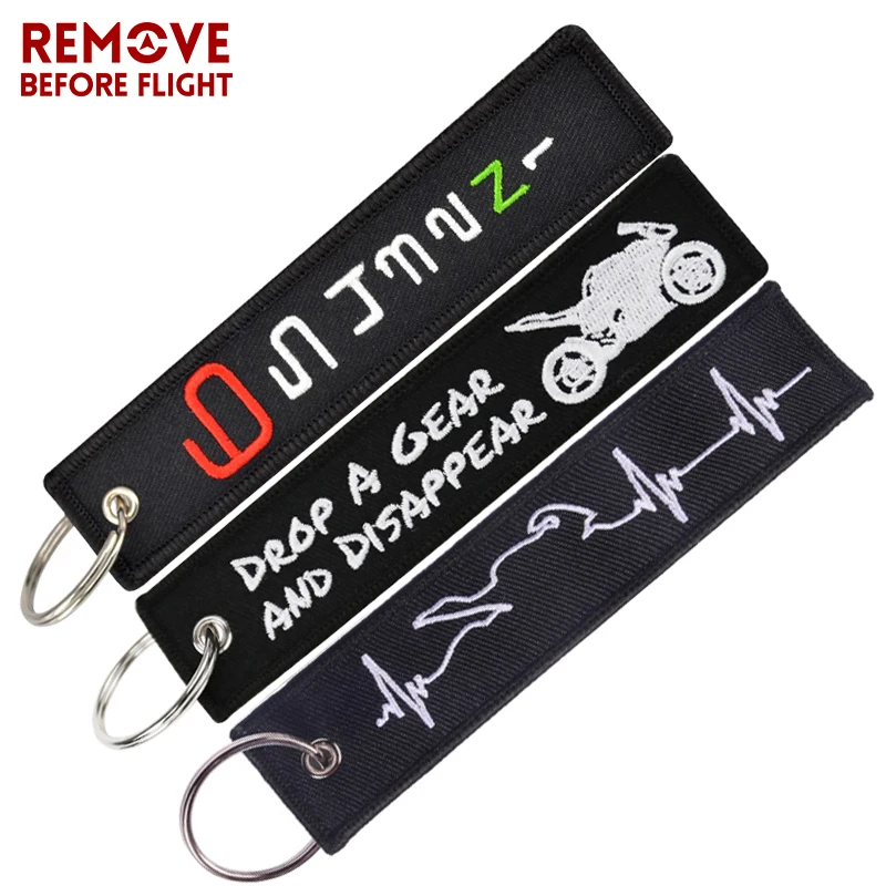 

3PCS Cool Keychains for Car Keys Motorcycle Key Ring 6 5 4 3 2 N Stalls Key Tag Remove Before Flight Biker Heartbeat Key Chain
