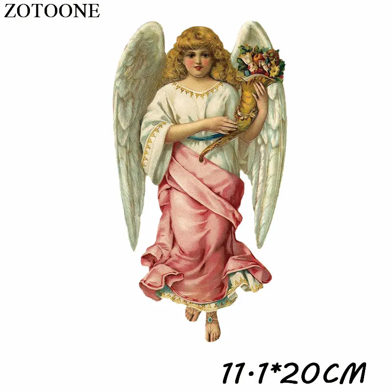 ZOTOONE Железный стикер Ангел нашивки для платья Теплопередача стикер s A-уровень моющийся Утюг-на одежду нашивки аппликации пальто - Цвет: ZT0056