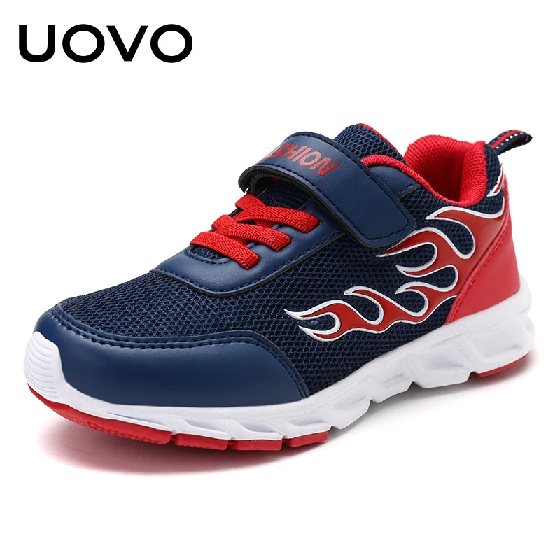 Beste UOVO 2018 Kinderen Loopschoenen Voor Jongens Fashion Ademend Sport Sneakers Jongens School Schoenen Voorjaar Grote Kinderen Schoenen Maat 30 # 40 #