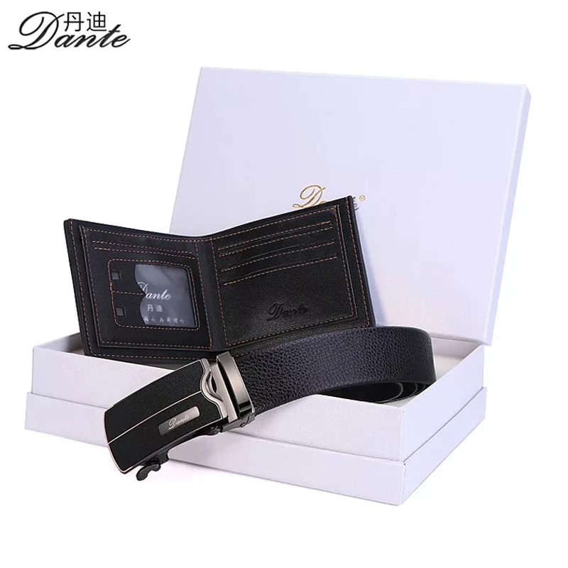 Dante Top Brand PU Leather Belt+Wallet Set Mens Gift Fashion Luxury Male Purse And Waistband ...