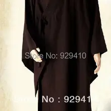 Унисекс буддистская Униформа Shaolin zen abbot медитация монахи костюмы халат платье Одежда для восточных единоборств коричневый высокое качество