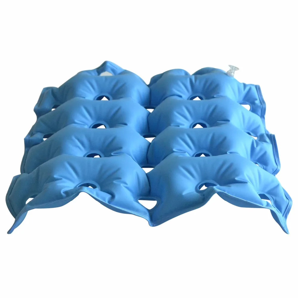 2pcs Air Inflatable Cushion Seat Pad Waffle Type  Bedsore Decubitus Chair Mat + Pump For Medical Hemorrhoids Office Wheelchair