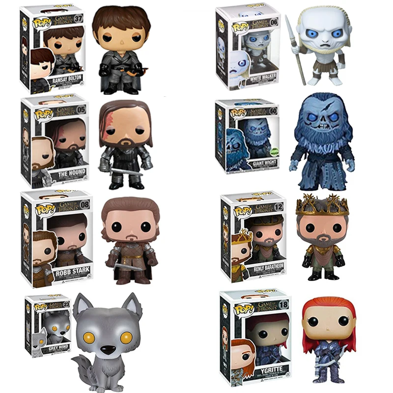 

FUNKO pop NEW Game of Thrones JON SNOW ROBB STARK YGRITTE GREY WIND RAMSAY BOLTON Model Figure Collectible Model Toy for gift