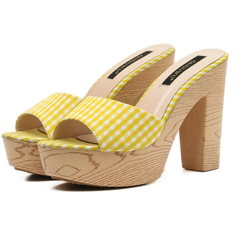 yellow platform flip flops