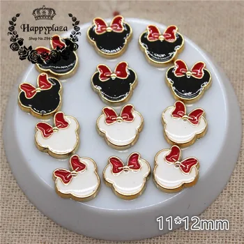 

50PCS 11*12mm Mouse Enamel Golden Plastic Flatback Button DIY Jewelry/Craft Scrapbook Accessories