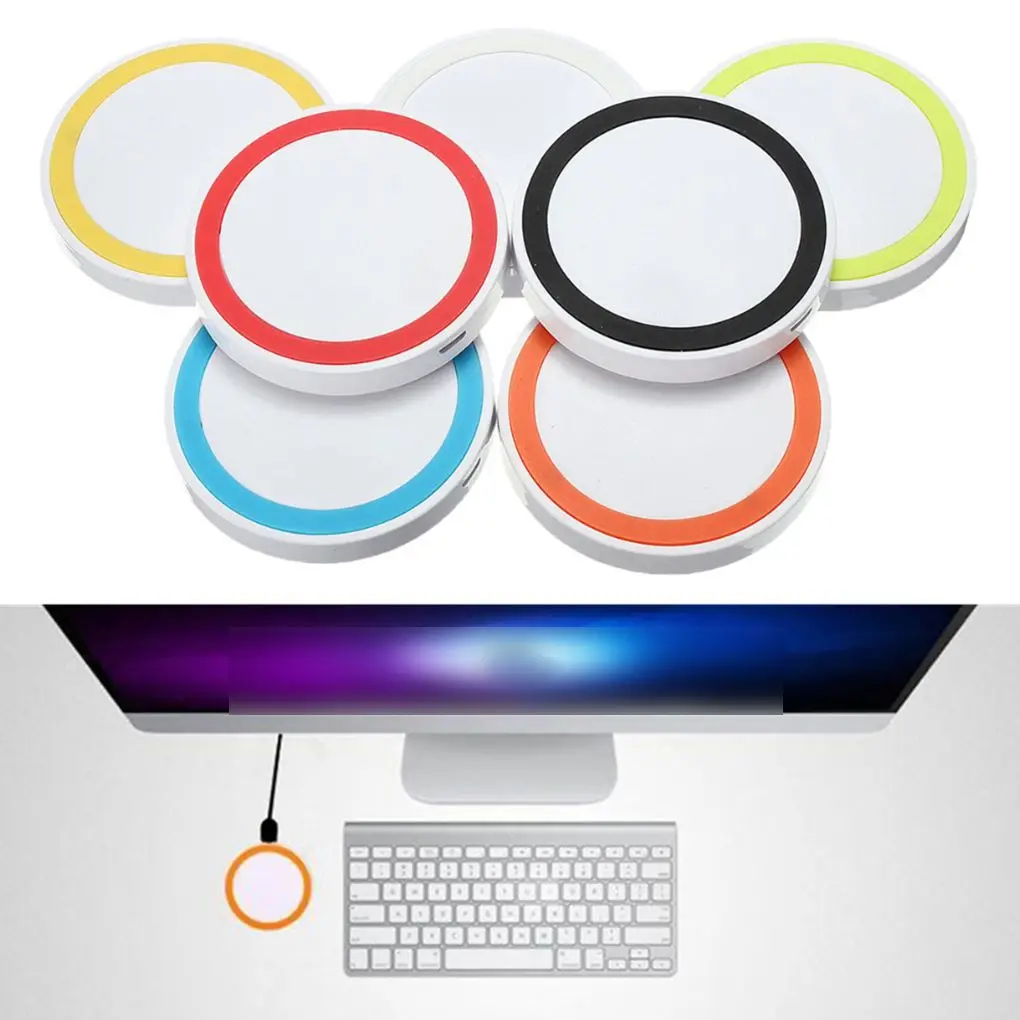 

9mm Thickness LED Indicator Light Mini Wireless USB Quick Charger Anti-slip Silicone Base Pad