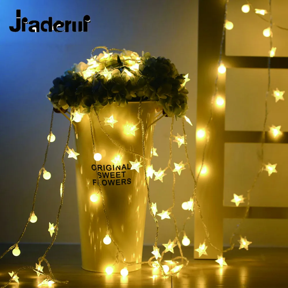 Jiaderui 5M 40 LED Star String Fairy Lights For Wedding Decorations