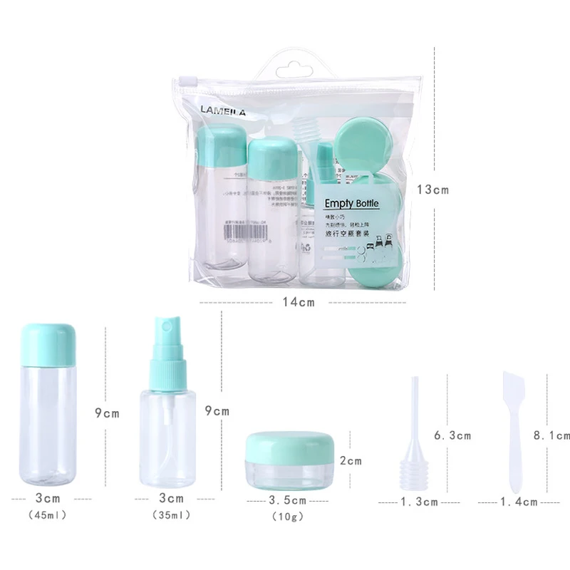 8Pcs/Set Travel Mini Makeup Cosmetic Face Cream Pot Bottles Plastic Transparent Empty Eyeshadow Make Up Container Bottle