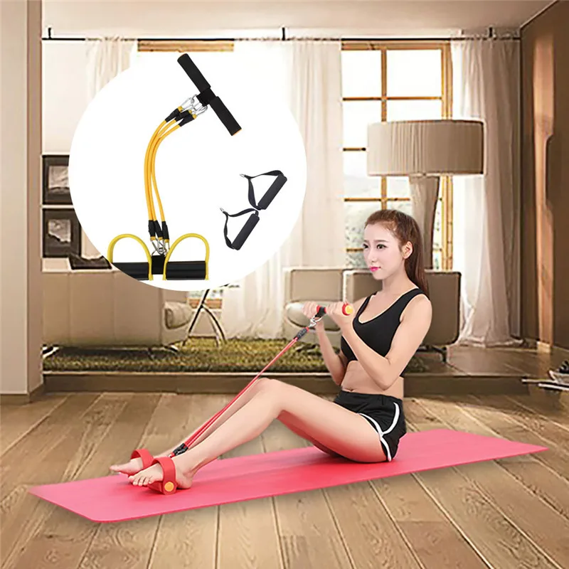 

Ankle Puller Sit Up Mat Pull Rope Foot Pedal Exerciser Fitness Equipment Rubber Strength Training Athletic Elastic Bands A1
