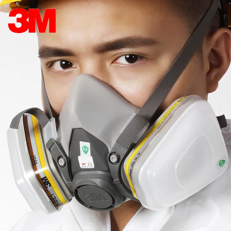 

15 in 1 3M 6200 6057 Gas Mask Reusable Half Face Mask Respirator Mask Organic Chlorine Acid Gas Cartridge Vapor