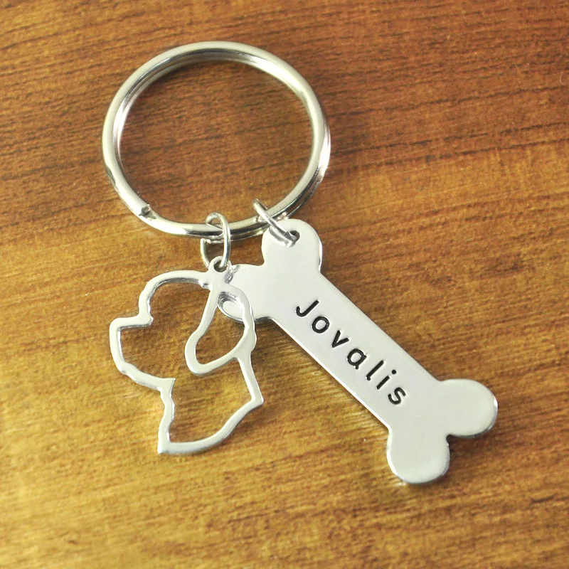 Bichon Keychain Custom Dog Lover Keychain Personalized Bichon Keyring