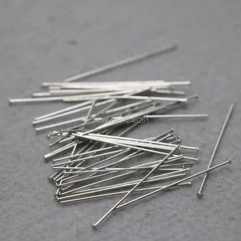 

100PCS Needle For Earrings pendant Metal Hardware Fittings for Accessory Diy Machining metal parts Pins Flat needle Silver-plate