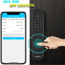 Приложение Bluetooth wifi-шлюз дверной замок отпечатков пальцев смарт-замок код IC карточные замки противоугонные электронные замки черный D6