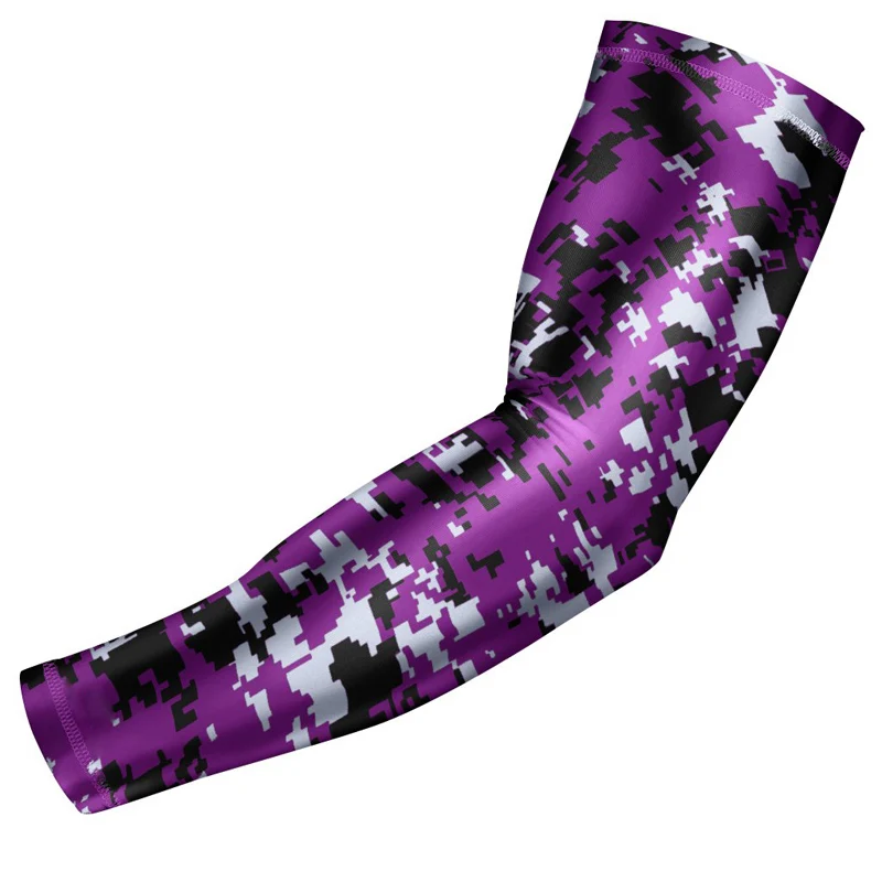 Спортивный компрессионный рукав Shark Spirit-молодежные и взрослые Размеры-Бейсбол Футбол, Баскетбол, Спорт(1 рукав - Цвет: purple-digital