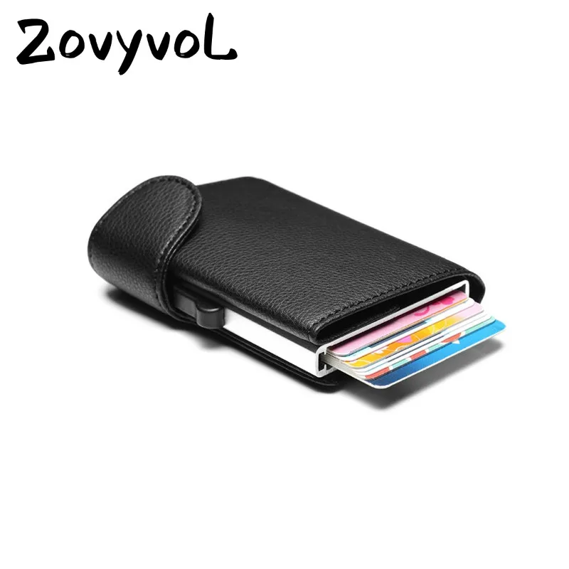 

ZOVYVOL 2019 New PU Leather Card Wallets Aluminum Single Box RFID Blocking Package ID Holders Credit Card Holder Men and Women