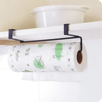 Metal Kitchen Tissue Hanging Holder Bathroom Towel Holder Storage Rack Cabinet Cupboard Draining Shelf Toilet Paper Organizer