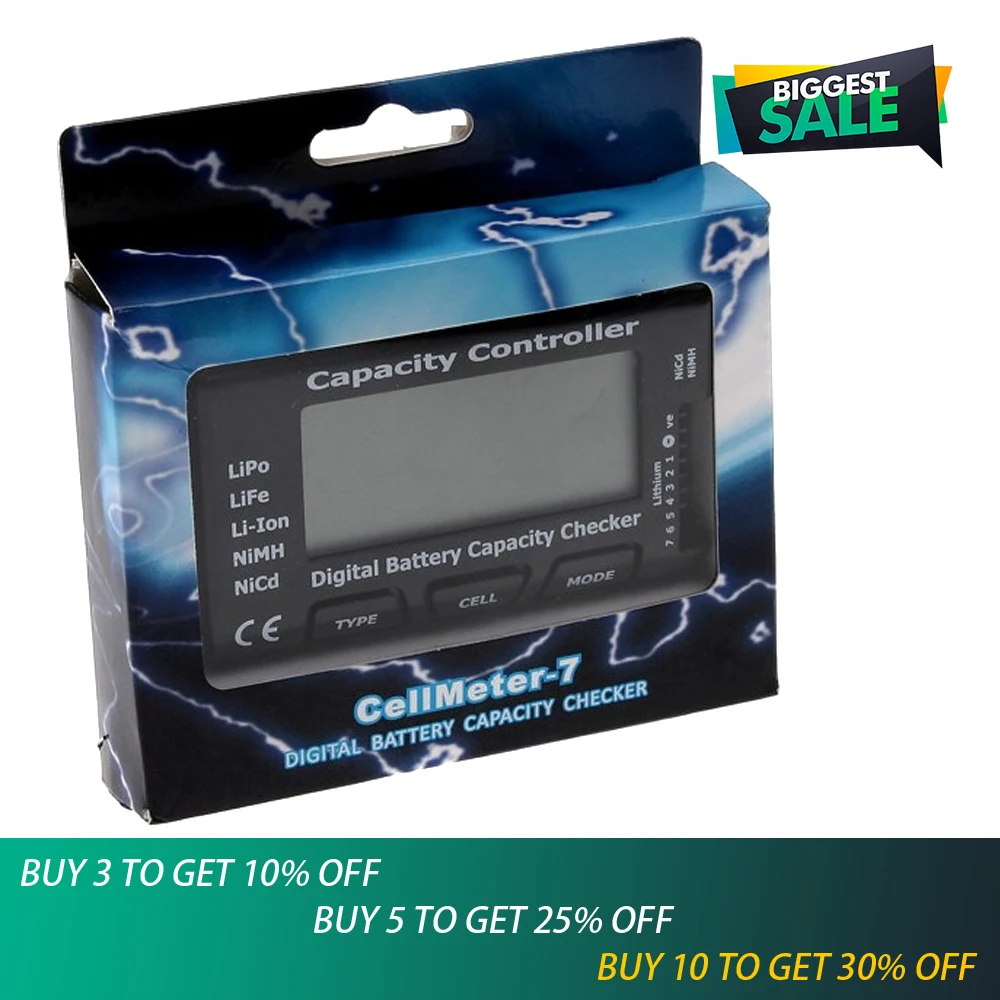 

1pcs Digital Battery Capacity Checker RC CellMeter 7 For LiPo LiFe Li-ion NiMH Nicd