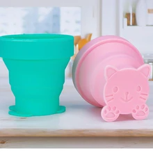 Продукт Милая ПЭТ Складная силиконовая чашка портативная Выдвижная чашка наружная компрессионная дорожная кружка для мытья