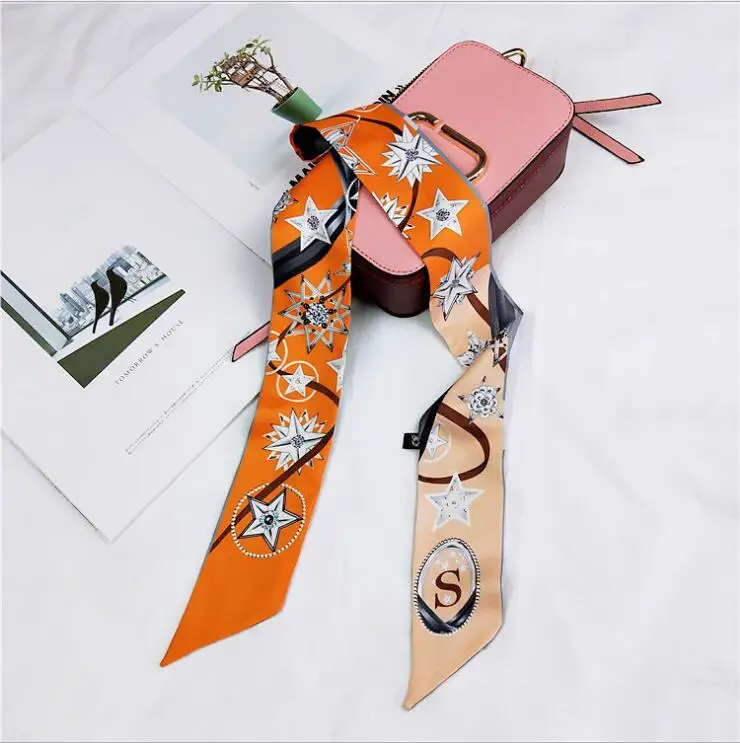 Дизайн печать 26 букв тренд Riband сумка ручка шарф Маленькая лента для волос бандеус чокер украшение для девочки головной платок - Цвет: 30 S