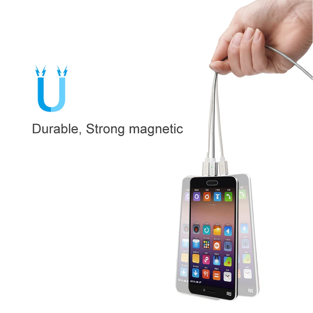3 в 1 E04 Магнитный зарядный кабель Micro USB кабель для iPhone 7 6 5S samsung S9 S8 быстрое магнитное зарядное устройство usb type-C кабель