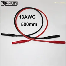 2 шт. 500 мм высокое давление компактный мультиметр расширение тестовая линейка с 4 мм штекер+ гнездо, 0,5 м 13AWG Ультра-мягкий силиконовый кабель