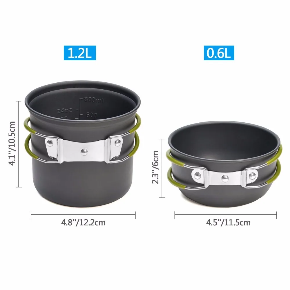 1 Unidades de utensilios de cocina olla con la Copa plegable estufa de Gas tanque soporte tenedor cuchara cuchillo utensilios al aire libre vajilla equipo para Picnic
