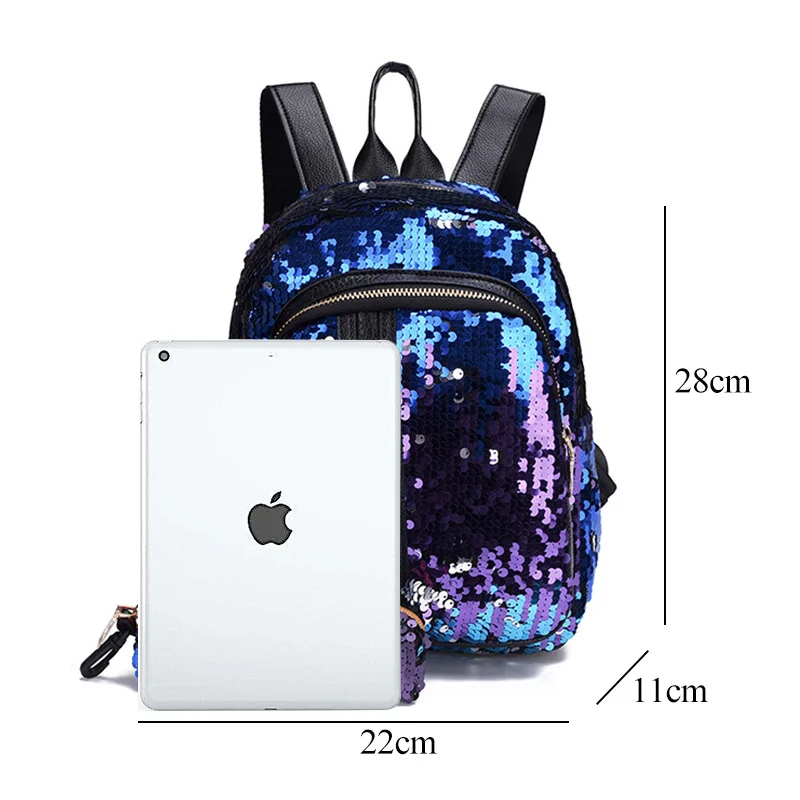 2 шт./компл. из пайеток, Для женщин рюкзак для девочек-подростков; модные блестящие рюкзак студентам школьная сумка с Карандаш Чехол клатч Mochilas