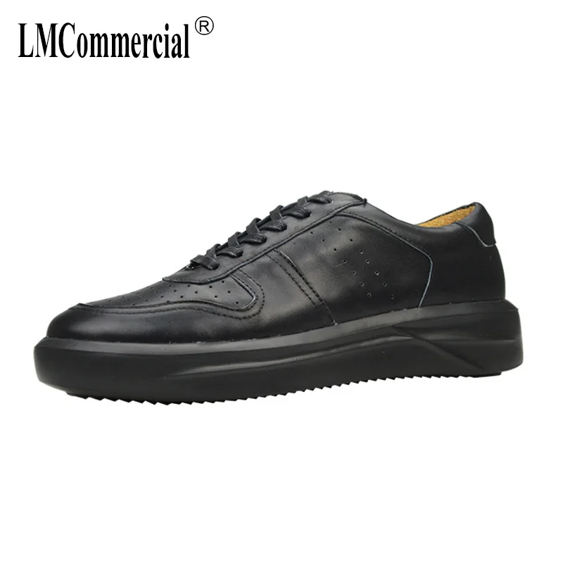 

Genuine Leather Men's casual shoes cowhide Leisure shoes mens spring autumn summer British retro Lace-Up breathable sneaker men