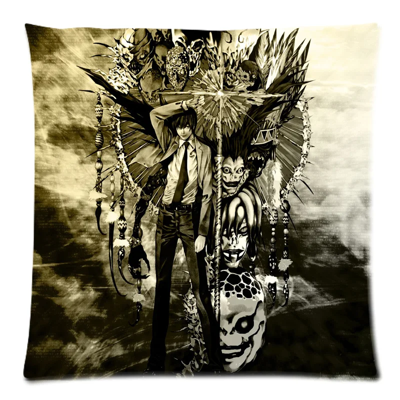 Наволочка из хлопка и льна с принтом Death Note 2 стороны | Дом сад