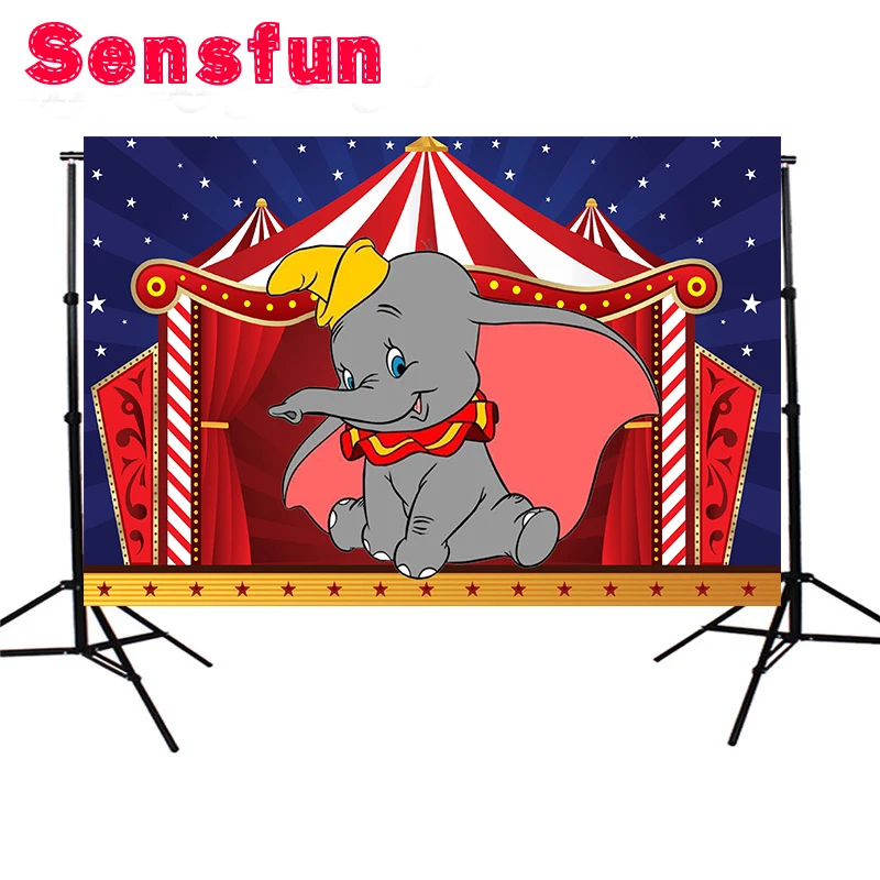 

Sensfun Circus Party Backdrops Elephant Custom Photo Studio Backdrop Background Vinyl Cloth 7x5FT