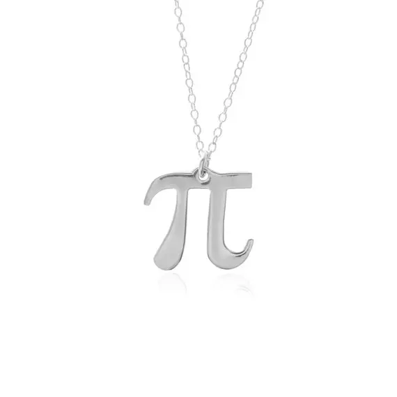 Pi Necklace, Pi 3.14 Math Necklace, Pi Symbol Necklace, Mathematician Teacher   Geometry Necklace