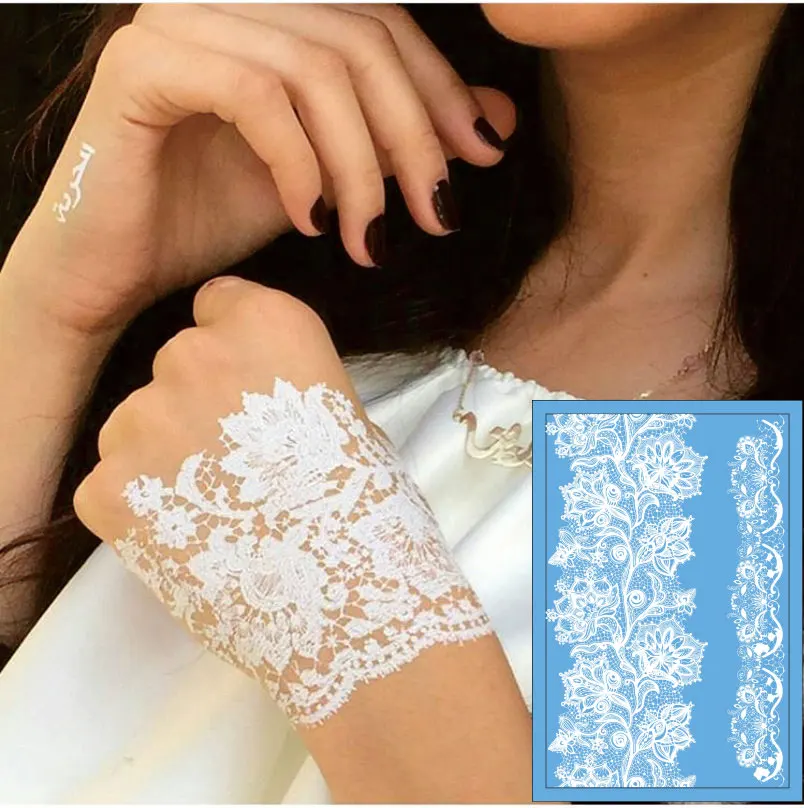

#WL-36 New Arrival Temporary White Tattoo Design, 2016 All New Women Sexy White Henna Temporary Waterproof Tattoo