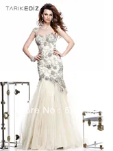 2016 Meerjungfrau Schatz Flügelärmeln Bodenlangen Applique Tüll Abendkleid/Kleider/Prom/Kleider/Kleid H2071
