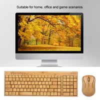2.4G Wireless Bamboo Keyboard and Mouse Combo Computer Keyboard Handcrafted Natural Wooden Plug and Play Keyboard Mouse for PC - Image 5