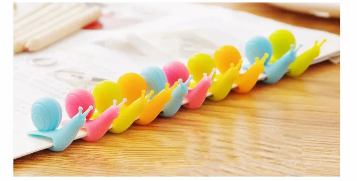 8 5PCS Cute Snail Silicone Tea Bag Hanging Mug Cup Clip Tea Infuser Easter Birthday Party Supplies Wedding Decoration Kids Gifts