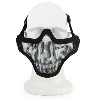 

Tactical Samurai Mask Half Face Mask Strike Skull Steel Metal Mesh Masks Lower Protective Hunting Paintball Airsoft Masks