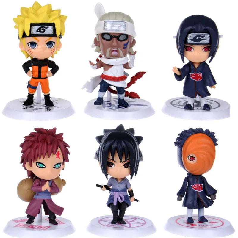 

6 PCS set 7 cm Cute Naruto doll Action Figure Anime puppets Figure PVC Toys Naruto Hinata Kakashi Sasuke Sakura Figure Model