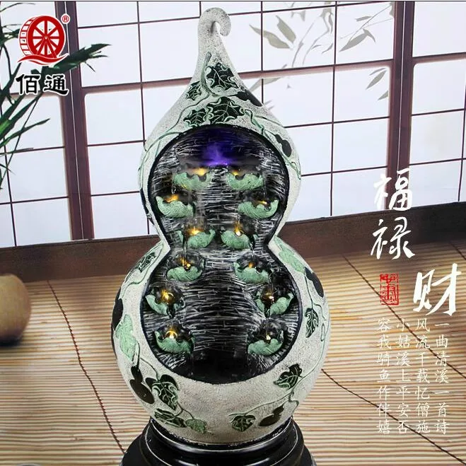 

Baitong Chinese-style large-scale landing indoor office crafts Hulu fountain, water bag, postage and display humidifier