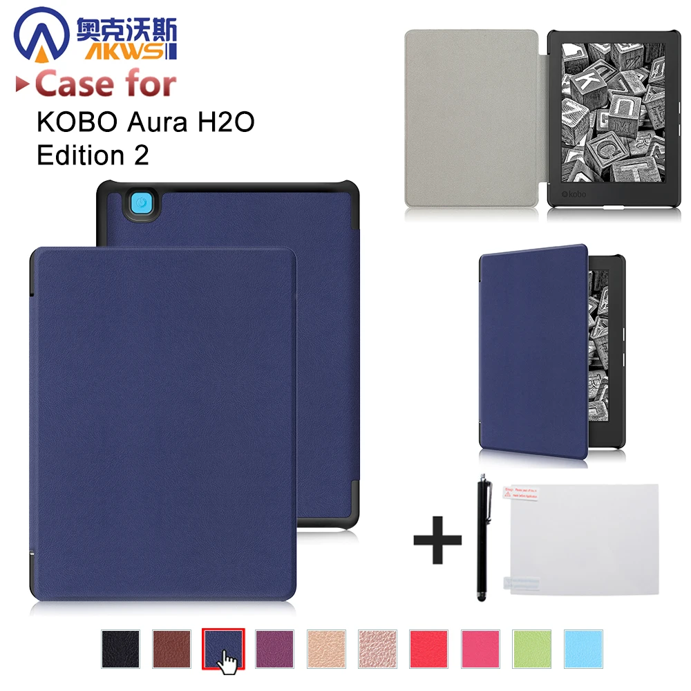 Étui ultra-mince pour Kobo Aura H2O Edition 2 6.8 pouces 2017 eReader,  couverture intelligente magnétique peinte à la mode - AliExpress