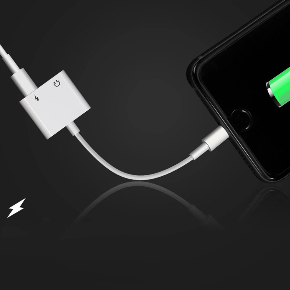 2 в 1 Lightnin адаптер для iPhone 7 зарядный адаптер для iPhone 8 7 Plus 10 X Зарядное устройство гарнитура адаптер