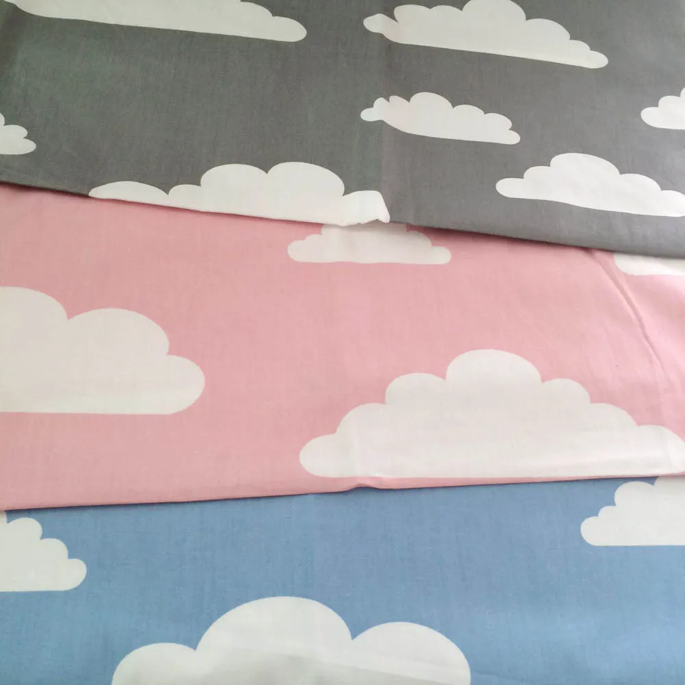 Синий/серый/розовый скандинавский ветер большие облака printed100% хлопчатобумажная саржа для DIY детей постельные принадлежности лист ручной работы платье tela ткань