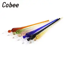 Стеклянная Ручка для подписи, перьевая ручка, стеклянная ручка, винтажный подарок, простой 18 см