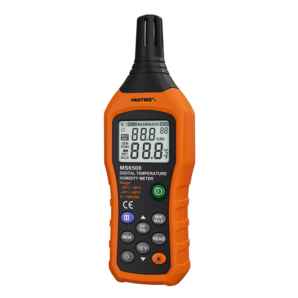 

Protmex MS6508 Digital Temperature Humidity Meter Digital Psychrometer Thermometer Hygrometer Humidity Monitor
