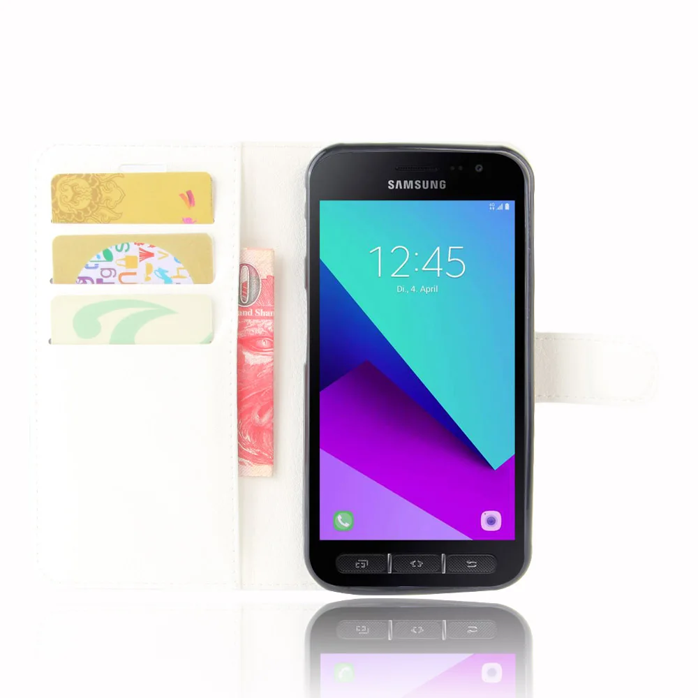 Роскошный чехол портмоне с откидной крышкой и слотами для карт личи Samsung Galaxy G3518