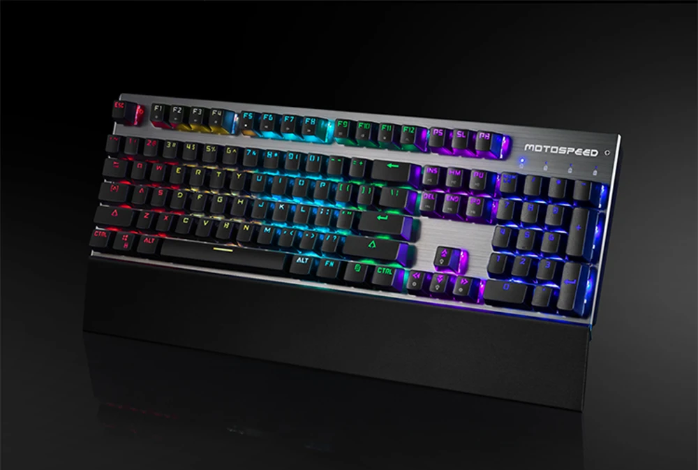 Motospeed CK108 игровая механическая клавиатура RGB с подсветкой светодиодный с защитой от привидения синий/черный переключатель Проводная клавиатура для компьютера PC gamer