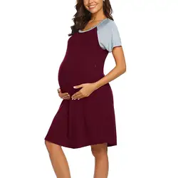 2019 новое летнее платье для беременных женщин детская ночная рубашка для кормления грудью ночная рубашка пижама в стиле пэчворк ropa de mujer 5,23